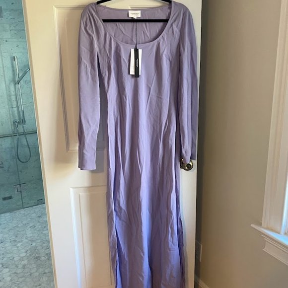 Who what wear collection Florence Long-Sleeve Washed Silk-Blend maxi Dress - Picture 2 of 3